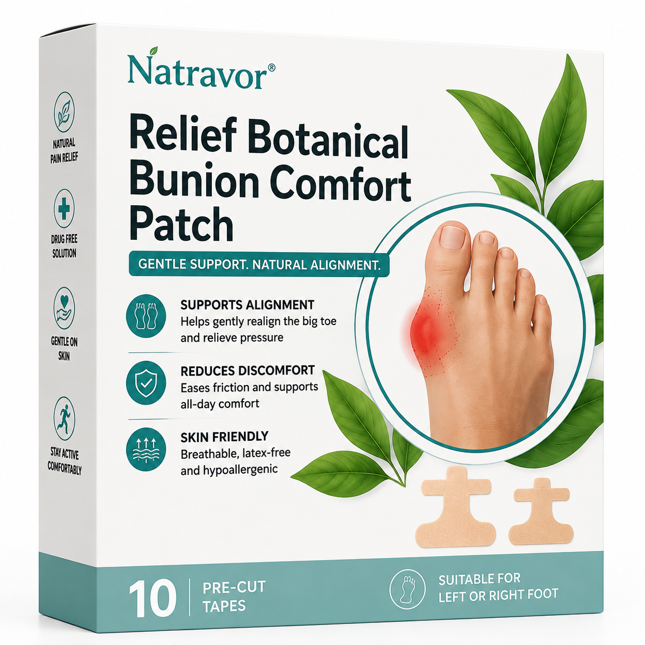 🏅Natravor® Botanical Bunion Comfort Patch 👠💃（Physical Stretch Support + Botanical Comfort Formula)