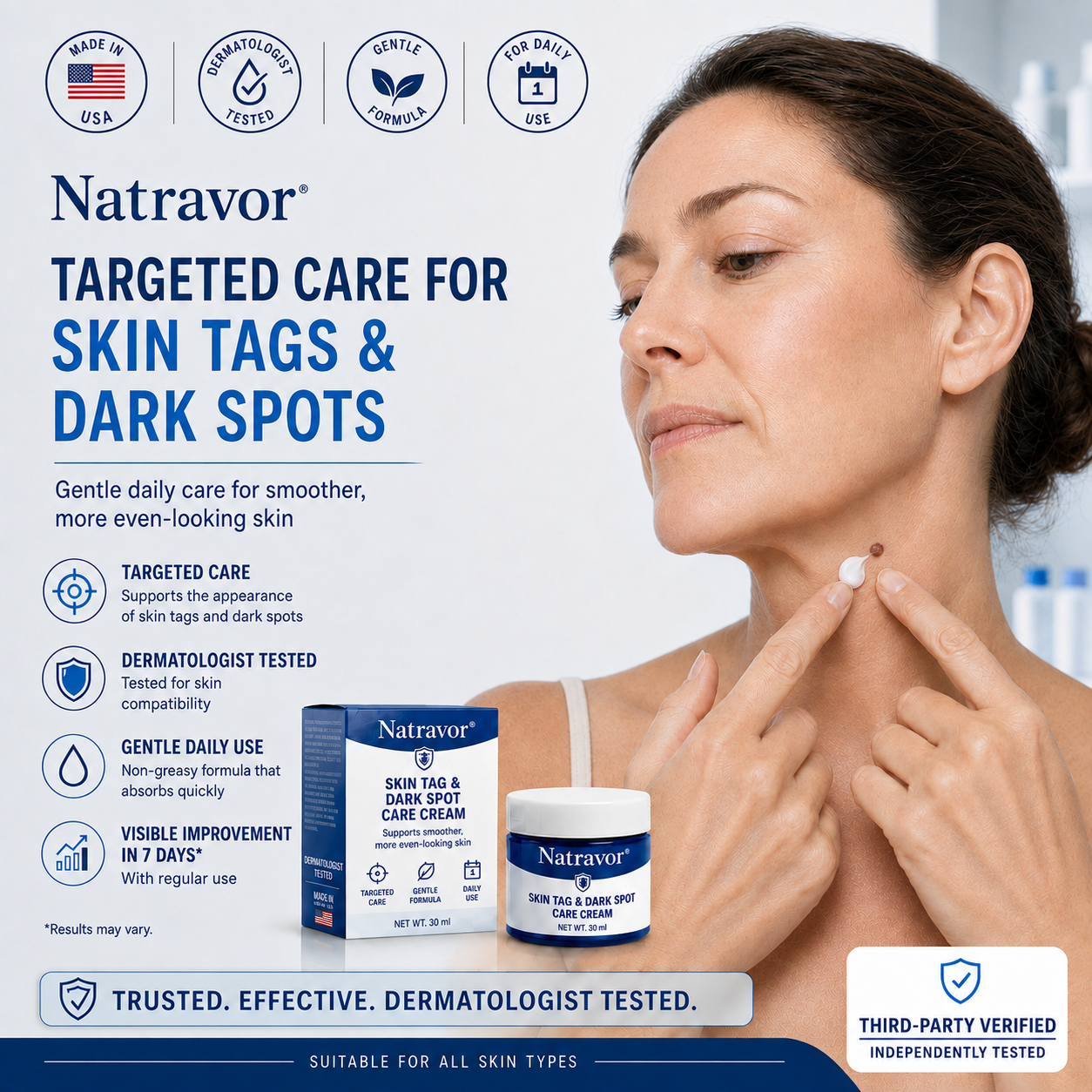 Natravor® 7-𝐃𝐚𝐲 𝐒𝐤𝐢𝐧 𝐓𝐚𝐠 & 𝐒𝐩𝐨𝐭 𝐄𝐫𝐚𝐬𝐞𝐫 𝐂𝐫𝐞𝐚𝐦 (Zero Pain, Zero 𝐒𝐜𝐚𝐫𝐬 Formula) 💎
